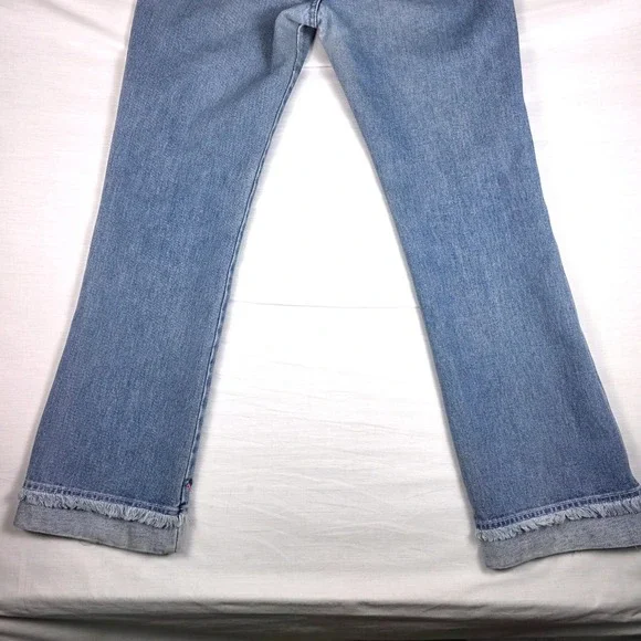 Y2K Vintage Jeans Embroidered Flower Trim Frayed Hem Denim Size 10 2000s Retro - Picture 9 of 16